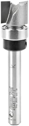 Amana Tool - 45481 Carbide Tipped Flush Trim Plunge Template 1/2 Dia x 3/8 x 1/4" Shan