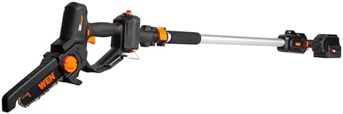WEN 20V Max Cordless 2-in-1 6-Inch Chainsaw and Pole Saw with 12.3-Foot Reach, 4Ah Battery and Charger (20751)