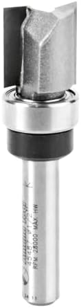 Amana Tool 45487 Carbide Tipped Flush Trim Plunge Template Router Bit 1/2 Dia x 1/2 x 1/4 Inch Shank with Upper Ball Bearing