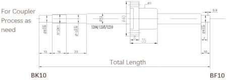 12mm Ballscrew SFU1204 RM1204 Anti Backlash Ball Screw Length 59.06 inch / 1500mm 4mm Pitch with Nut (with Standard End Machining for BK/BF10), High Precision Part for CNC Machine