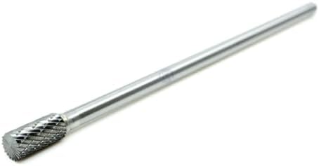 Benchmark Abrasives 6” Cylindrical Shape End Cut Premium Tungsten Carbide Double Cut Rotary Burr, 1/4" Shaft for Metalwork Woodworking Deburring Shaping Carving on Fiberglass Plastic Copper