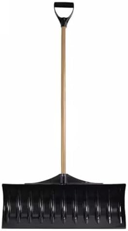 Snow Shovel with 30-Inch Wide Poly Blade, 42-Inch Wood Handle | D-Grip Handle Snow Pusher