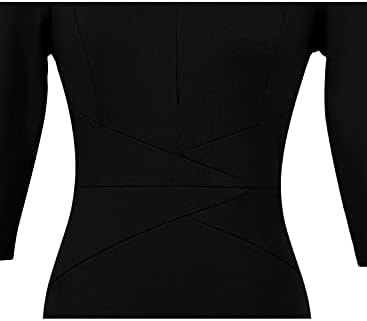 VFSHOW Womens Work Business Office Zipper Up Slim Bodycon Sheath Dress