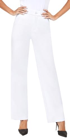 iChosy Womens High Waist Wide Straight Leg Trousers Casual Slacks Dress Pants with Pockets