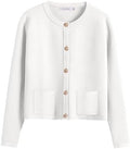 ANRABESS Women's Button Down Cropped Striped Cardigan Sweaters