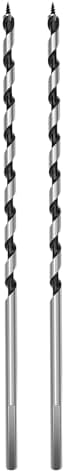 2 Pack 1/4 x 11.8 Auger Drill Bit for Wood,6x300mm Hex Shank Auger Bit