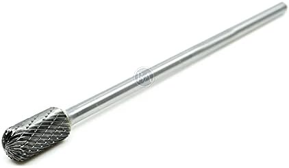 Benchmark Abrasives 6” Cylindrical Ball Nose Shape Double Cut Tungsten Carbide Die Grinder Bits Metal Deburring Tool Rotary Burr, 1/4 Inch Shaft, Engraving Tool for Woodworking Shaping Carving (SC-5)