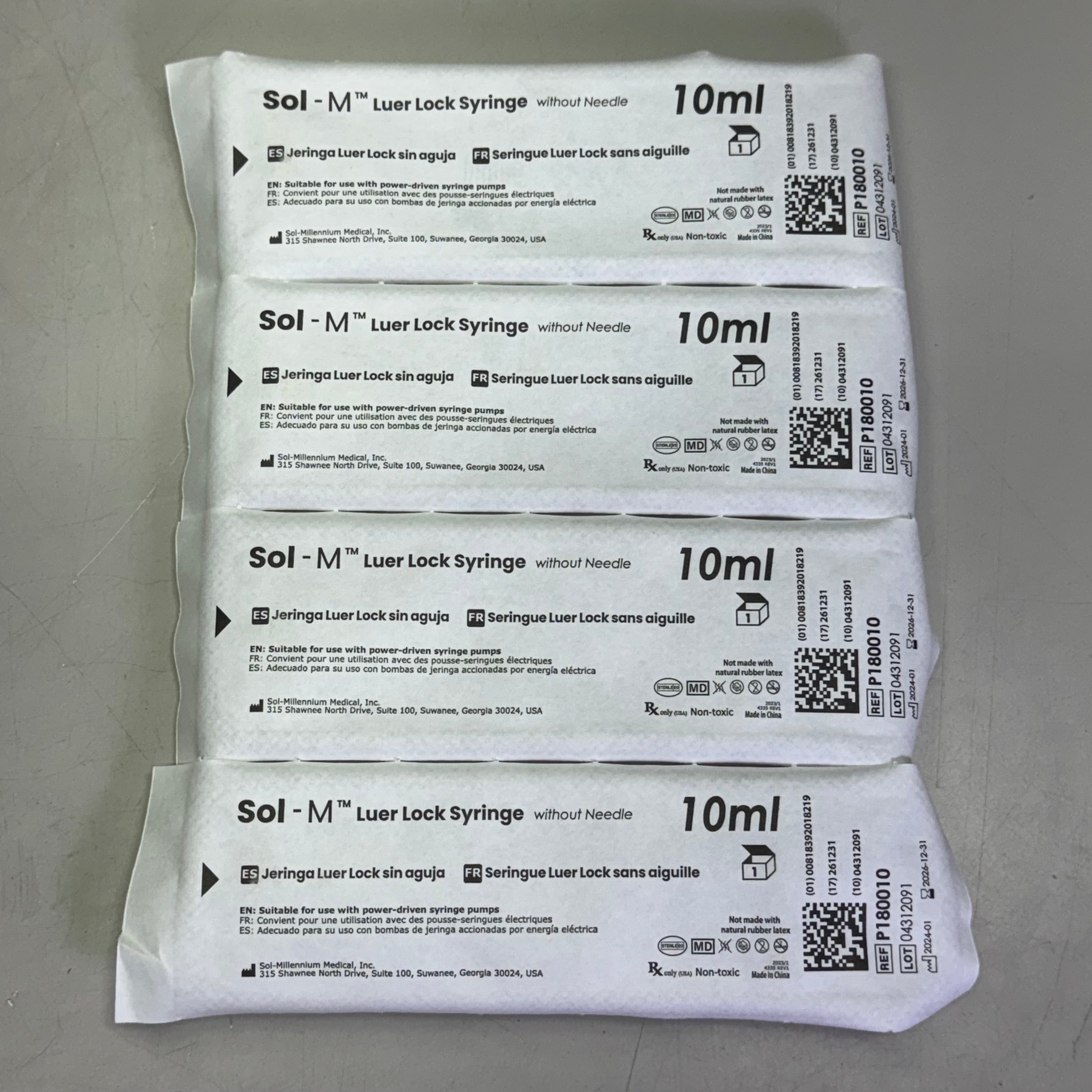 SOL-M (100 Pcs) Syringe 10ml, Clear P180010