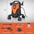 2400 PSI Electric Pressure Washer with 4 Universal Wheels
