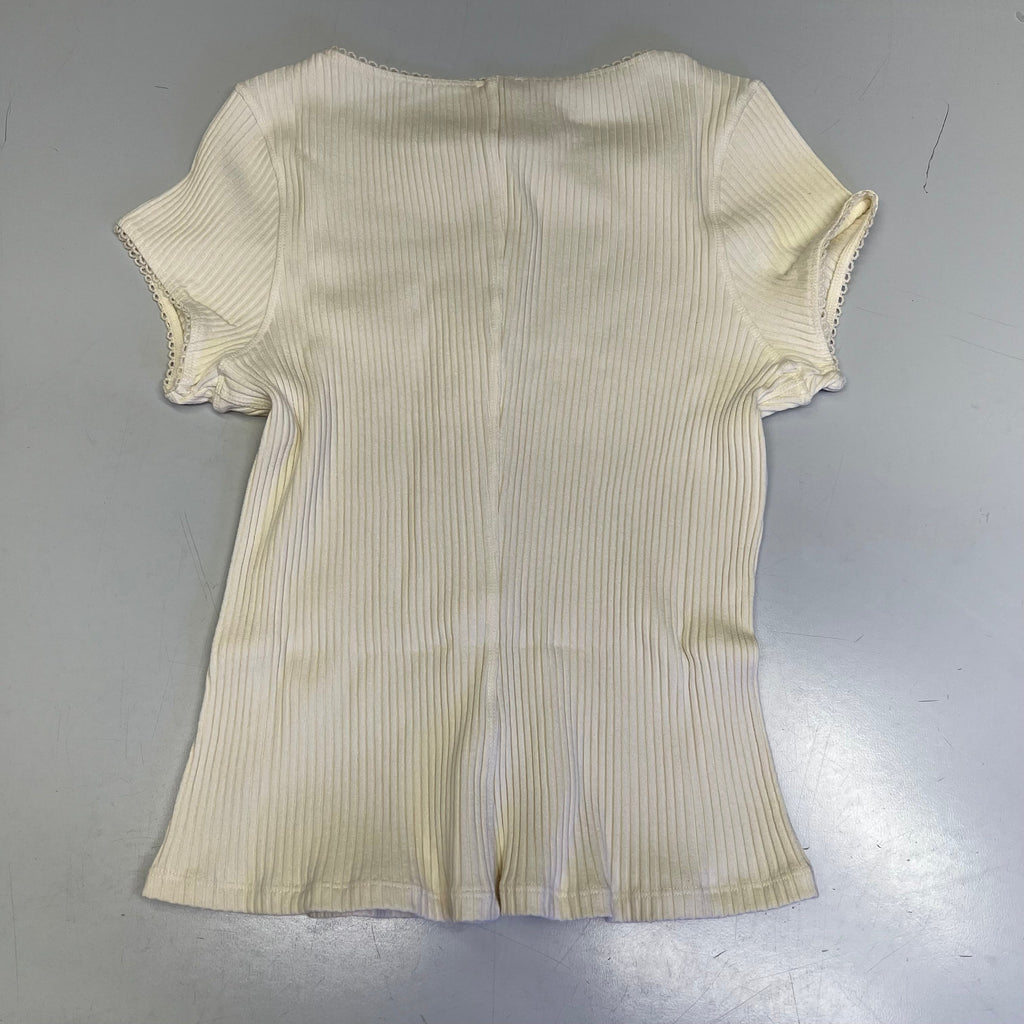 FREE PEOPLE Ribbed Cap Sleeve Most Wanted Cardi Women's Sz M Ivory 92736032
