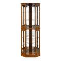 6 Shelf Corner Curio Display Cabinet With Lights, Mirrors And Adjustable Shelves
