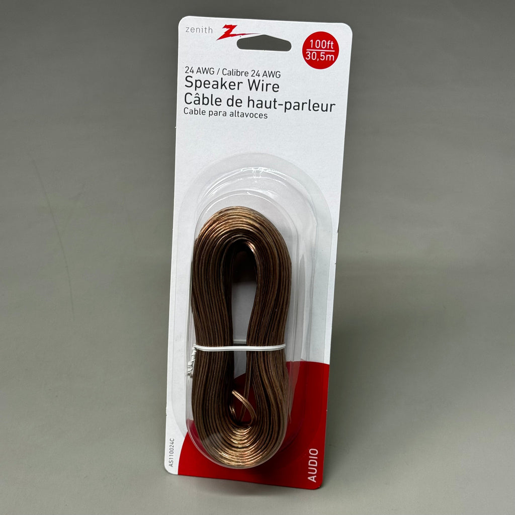 ZA@ ZENITH (2 PACK) 24 AWG Sheath Insulated 100ft Speaker Wire AS110024C New Other (Slightly Damaged Packaging)