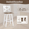 29" Rubberwood Swivel Barstools Set of 4 with Backrest and Large Seat