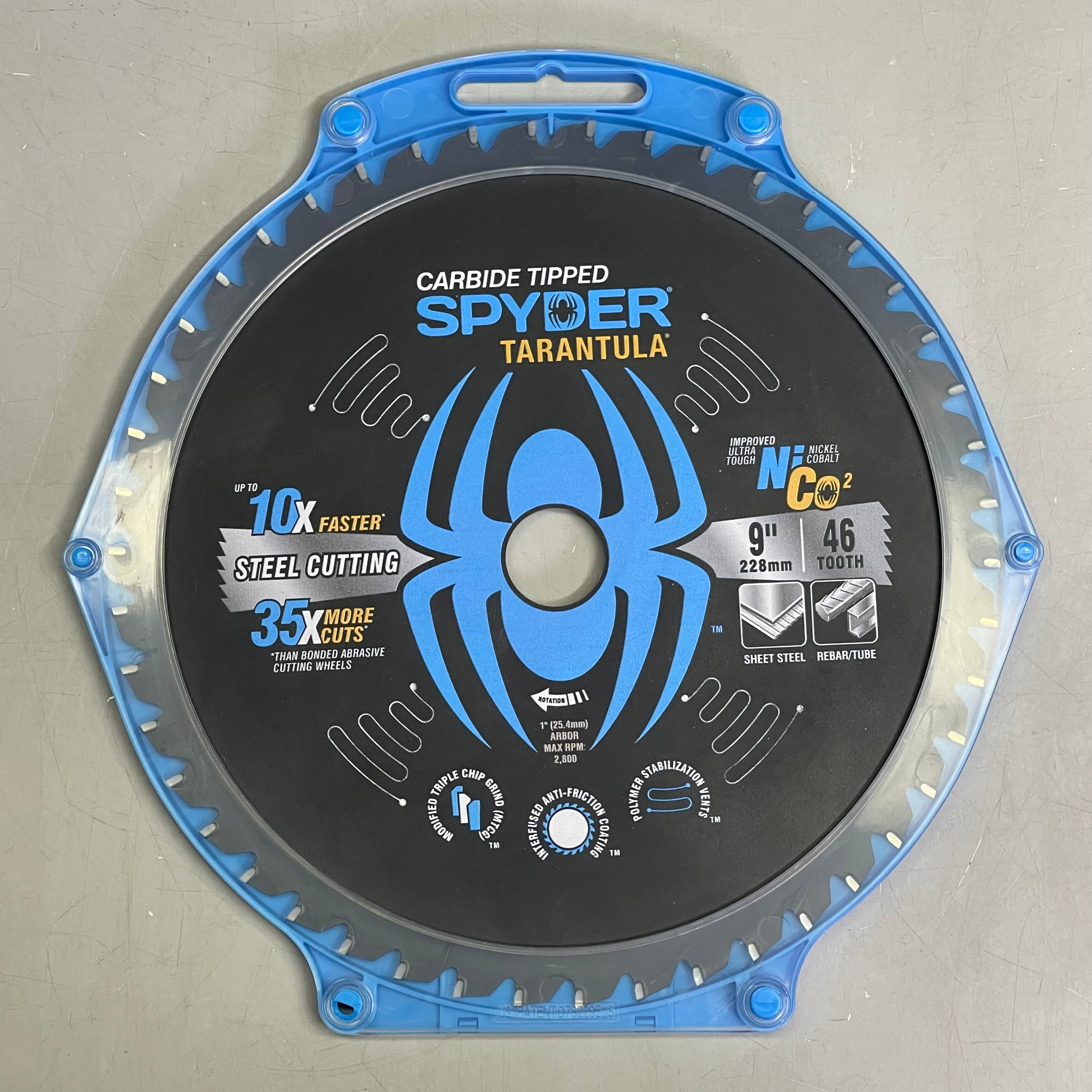 SPYDER Tarantula Steel Cutting Circular Saw Blade 46-Tooth, 9" Black 13503