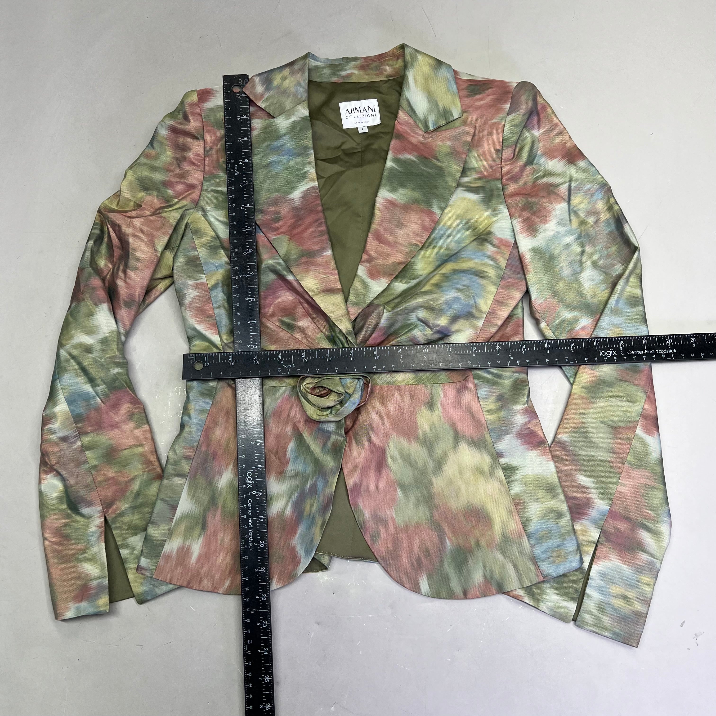 ARMANI COLLEZIONI Floral Print Blazer w/ Button Rose Women's Sz 4 (Pre-Owned)