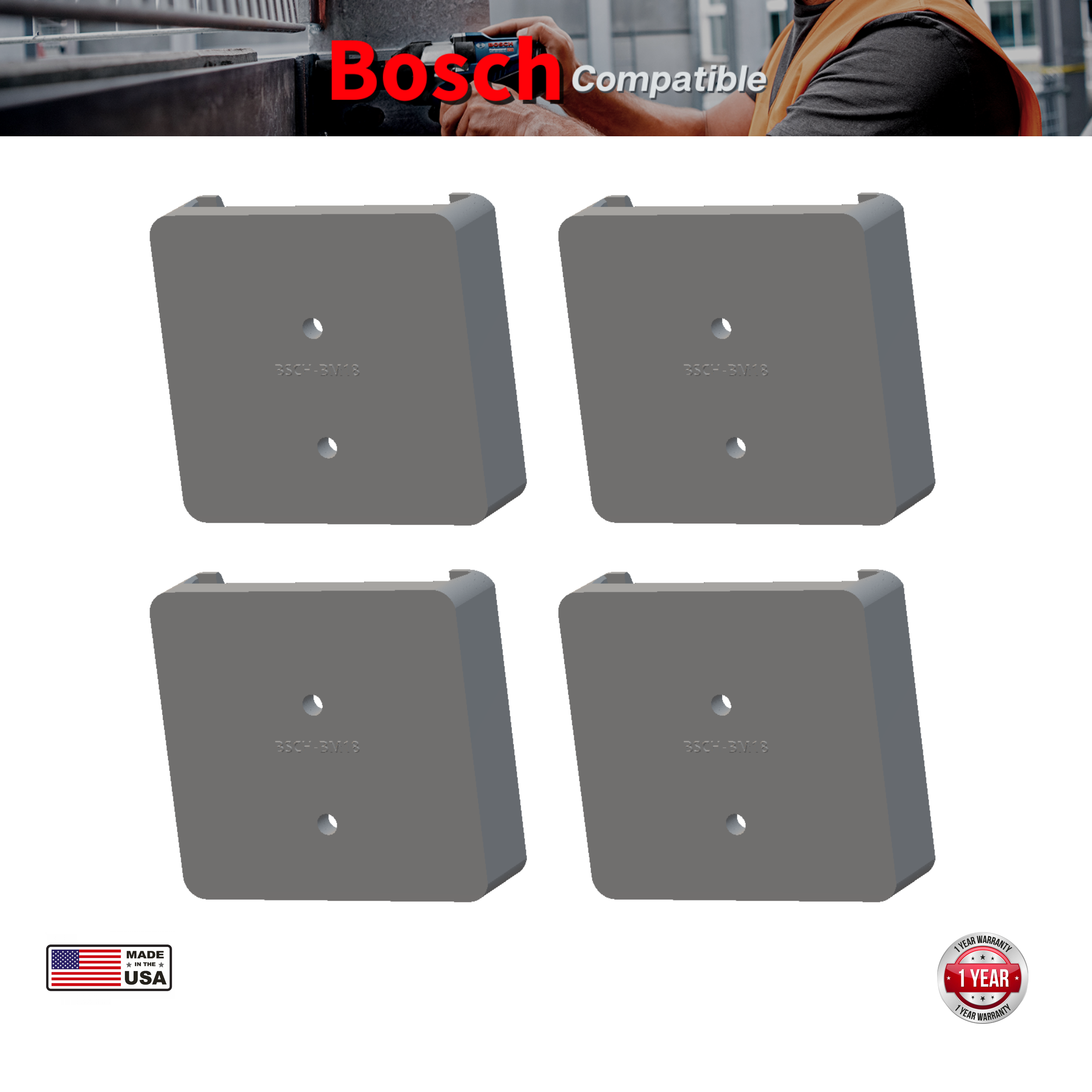 Bosch 18V Battery Mount | Battery Holder (4 Pack)