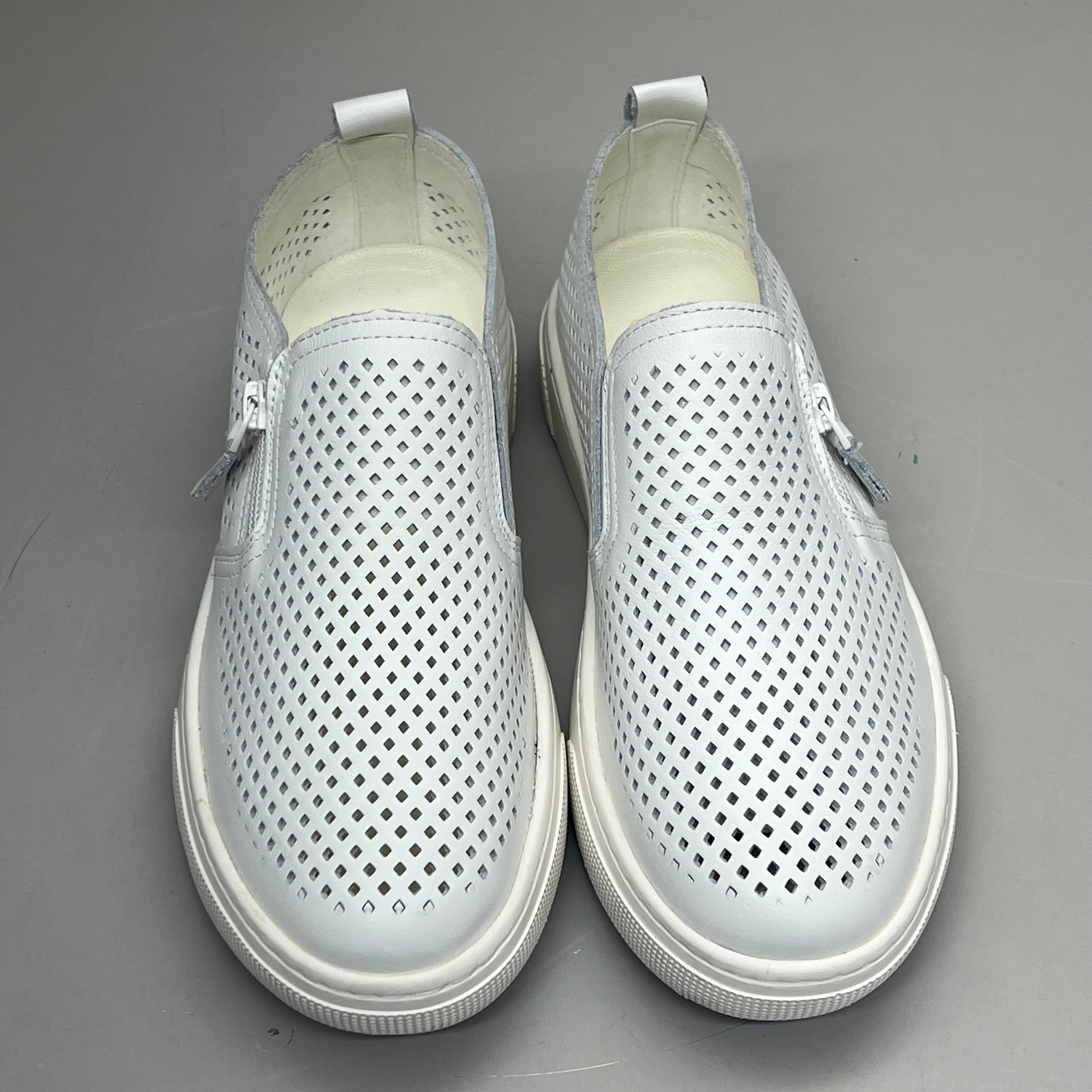 PROPET Kate Side Zip Leather Breathing Open Cell Women's Sz 6 White WCX015L