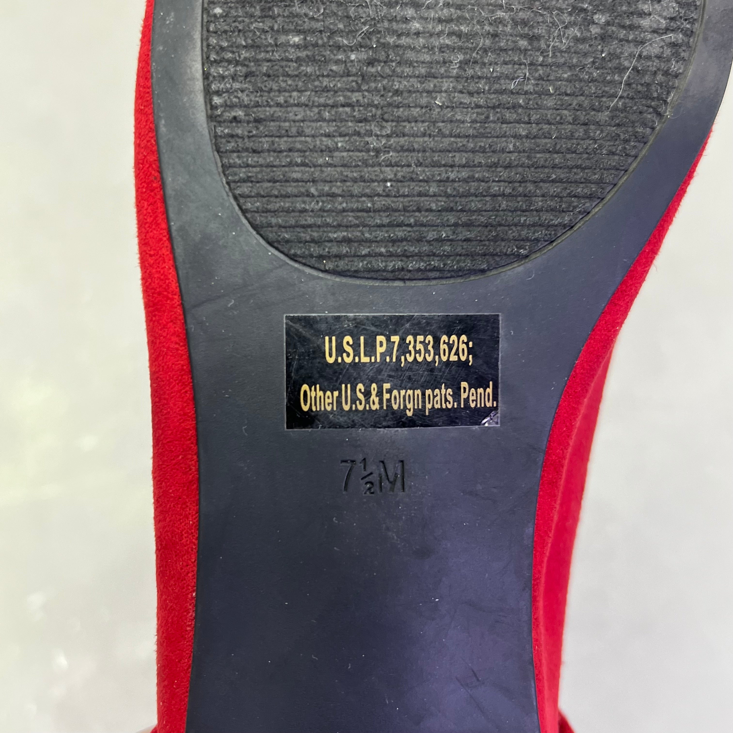GUESS Vida Pointy Ankle Wrap Around Ballet Flats Women's Sz 7.5 Red (Pre-Owned)
