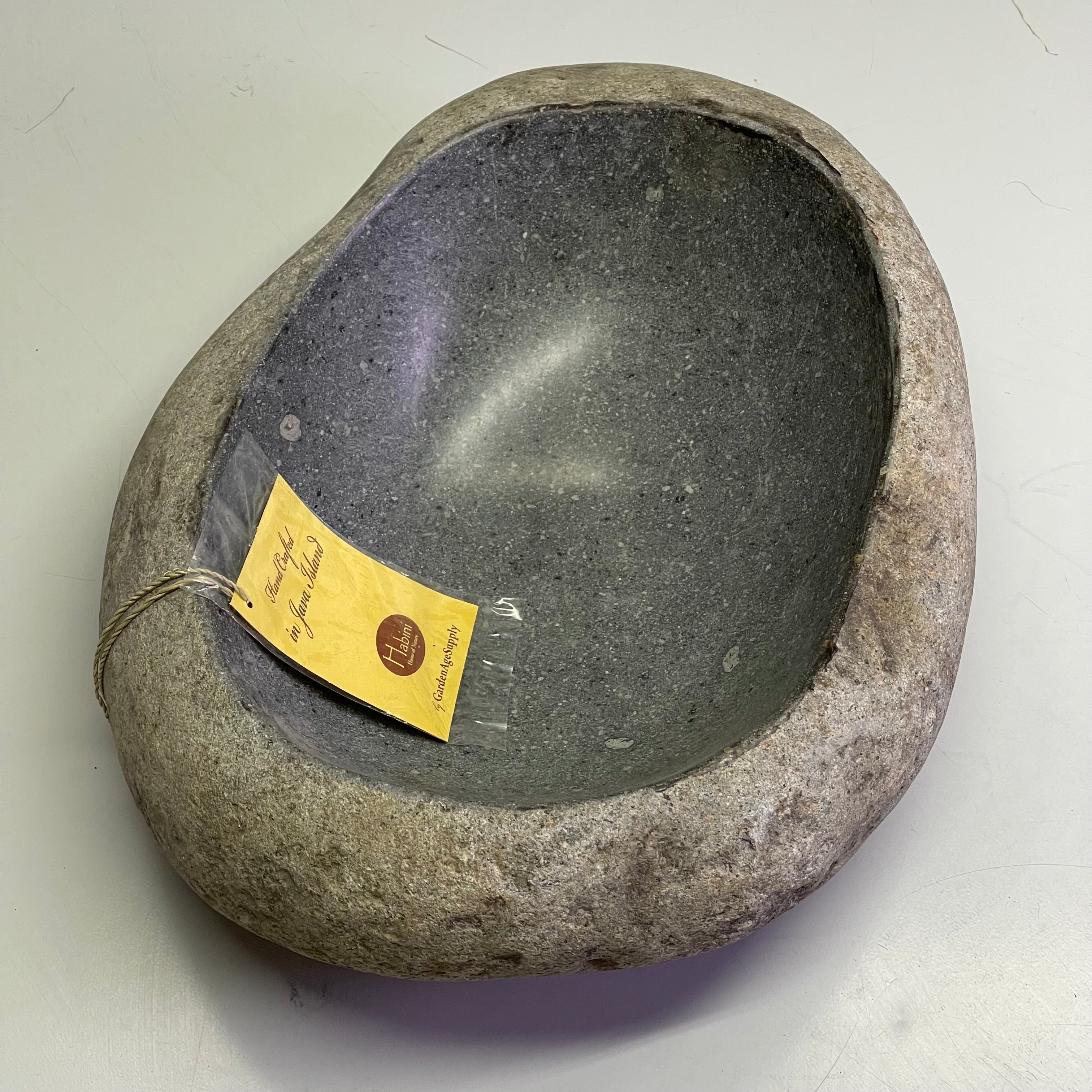 HABINI River Stone Bowl 15"x11.5"x5" Grey