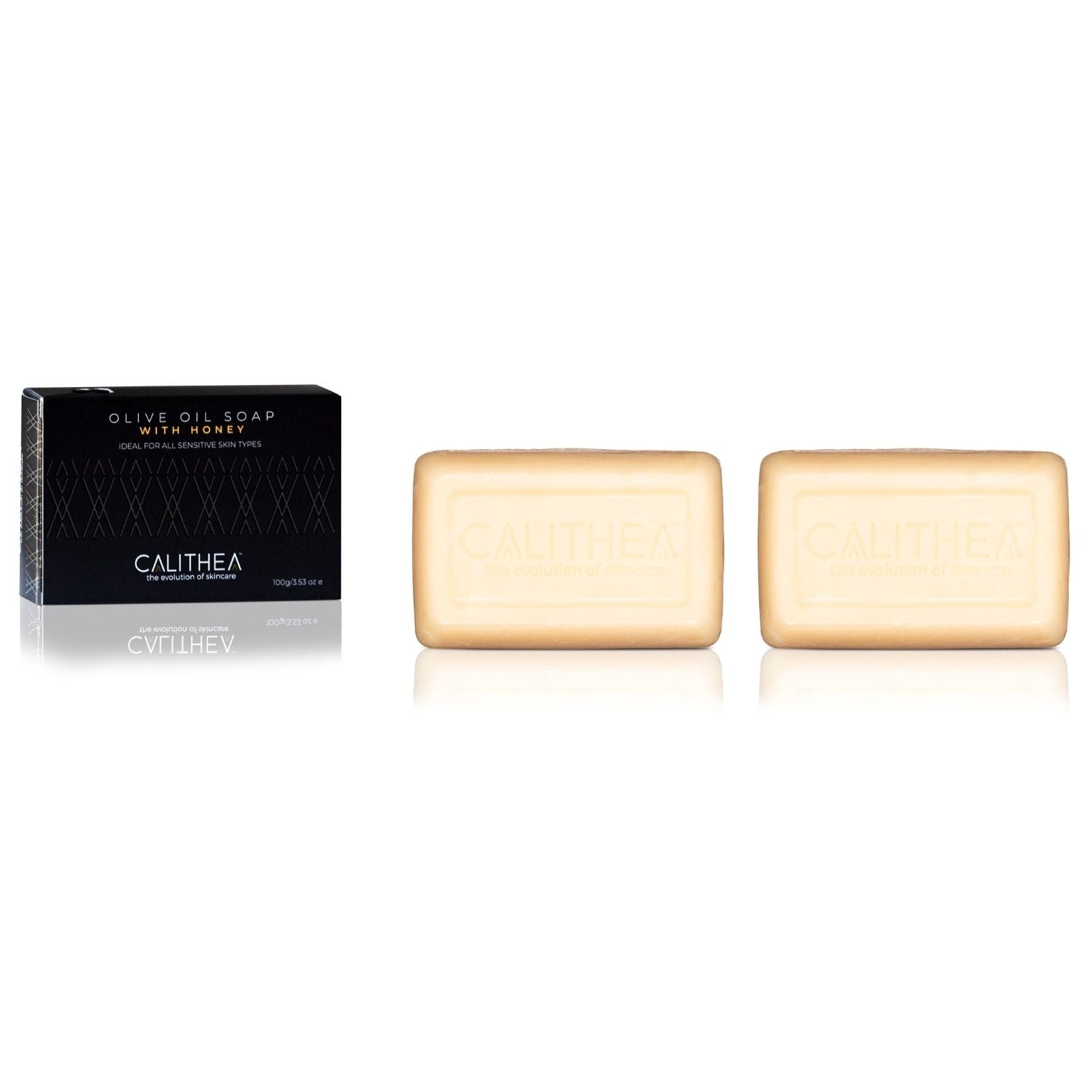 Olive Oil Soap with Honey: 100% Natural Content - 100g - 2-Pack