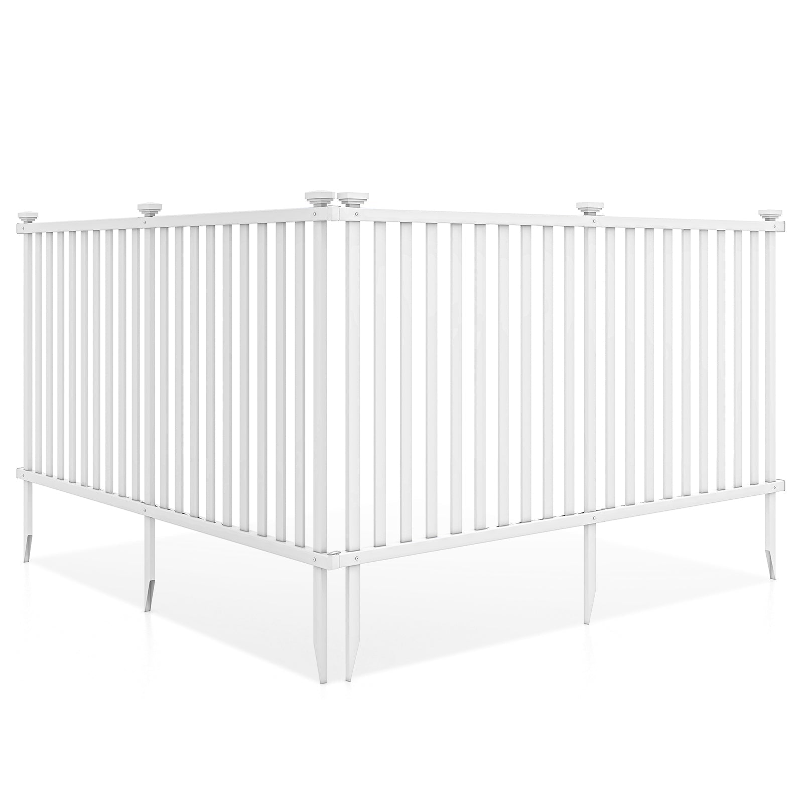 2 Piece 80 x 51 Inch Vinyl Picket Fence for Garden