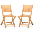 2 Pieces Folding Patio Chairs with Inclined Backrest
