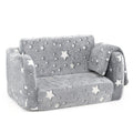 2-in-1 Folding Kids Couch with Blanket Glow in the Dark