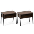 2 Pieces Stackable Night Stand Bedside End Table Set