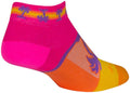 SockGuy Tropical Classic Low Socks - 1" Pink/YLW/Orange Women's Small/Medium