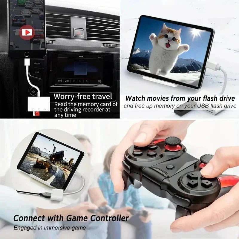 USB Type-C Card Reader Adapter | 3-in-1 OTG SD/TF Converter for Android and Laptops