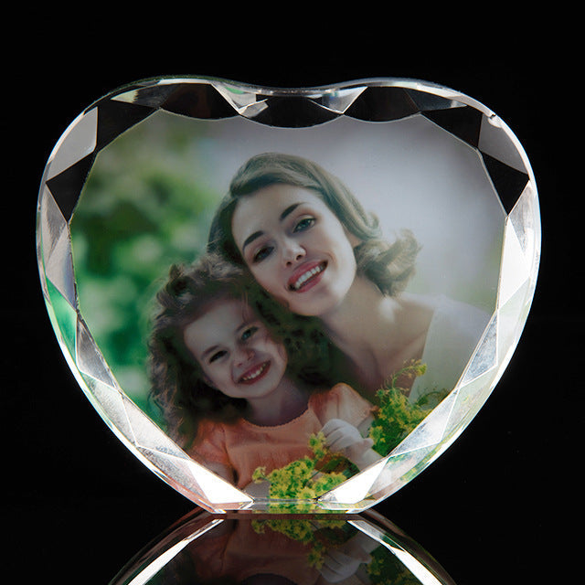 Crystal Bluetooth Speaker Faceted Peach Heart Base