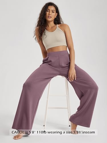 ODODOS Modal Soft Wide Leg Pants for Women High Waist Casual Relaxed Pants with Pockets-27/29"/ 31" Inseam