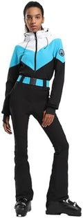 GSOU SNOW Womens Ski Suit One Piece Jumpsuit Snow Jacket Waterproof