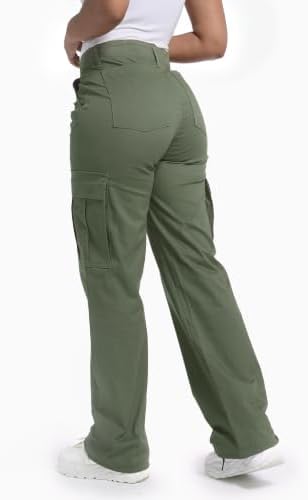 Soulsfeng Women's Baggy Cargo Pants Relaxed Fit Casual Cotton Hiking Pants with 6 Pockets