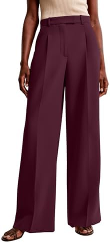 NIMIN Women Wide Leg Work Pants High Waisted Dress Trousers with Pockets