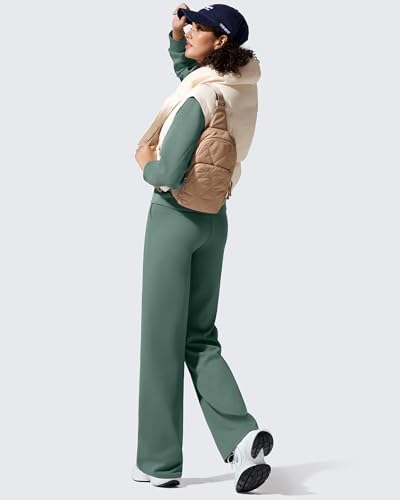 G4Free EverGoing Fleece Lined Wide Leg Pants for Women Dressy Work Casual