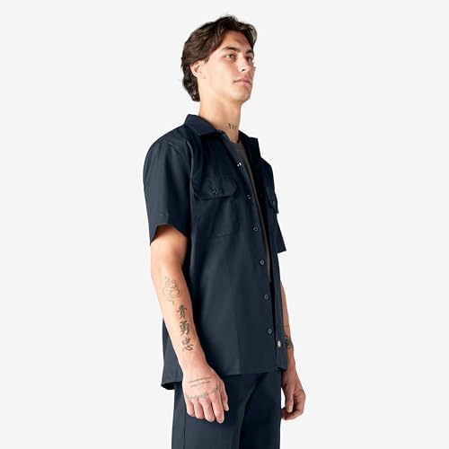Dickies Men’s Short Sleeve Work Shirt – Durable Twill Button Down Shirts for Men, Lightweight Uniform for Daily Wear