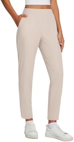 baleaf Womens Business Casual Pants Stretch Travel Pants On Airport with Zipper Pockets Dressy Slacks Golf Work Pull on