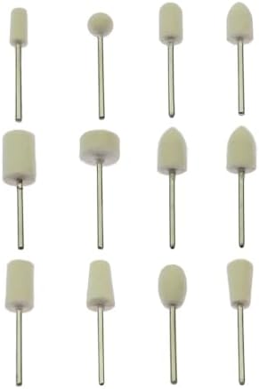 2.35mm Shank Mounted Points Ceramic Grinding Heads Wool Felt Polishing Wheel for Mould Nail Finish(PA Ceramic)