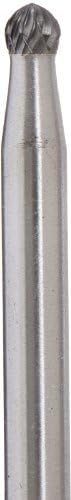 Drill America SD-14 Carbide Burr/Rotary File Ball-End Double Cut for Die Grinder 3/16" Dia. x 1/8" Cut Length with 1/4" Shank and 2" Overall Length, DUL Series