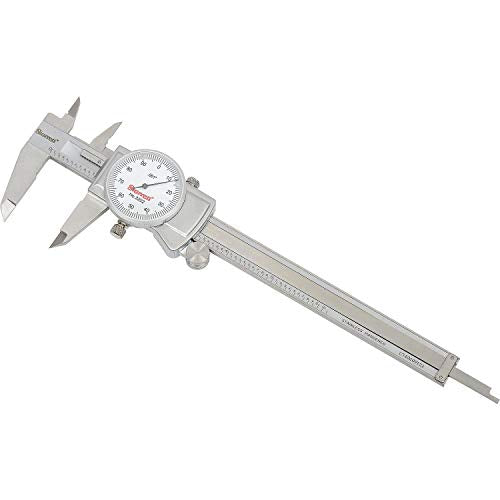 Starrett 1202-6 Dial Caliper, Stainless Steel, White Face, 0-6" Range, +/-0.001" Accuracy, 0.001" Resolution