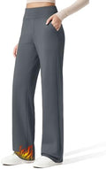 G4Free EverGoing Fleece Lined Wide Leg Pants for Women Dressy Work Casual
