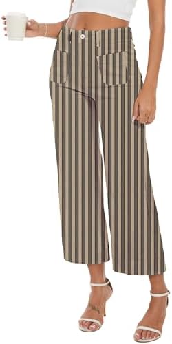 Wide Leg Jeans for Women Trendy High Waisted Flare Jeans Cropped Pants Stretchy Baggy