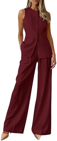 PRETTYGARDEN Women's 2 Piece Sets Business Casual Outfits