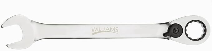 Williams JHW1208RC Reversible Ratcheting 12 Point SAE Combination Wrench, with High Polish Chrome Finish - 1/4-Inch
