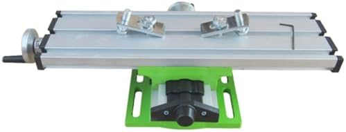 PRETYZOOM Mini Milling Machine Worktable Bench Vise with 2-direction Adjustable Cross Slide, Portable Milling Vise for Drill Press, 12.2 X 3.54 Inch Compatible Workholding Device