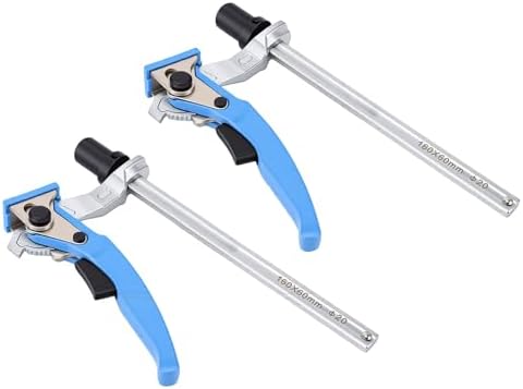 Fafeicy 2 Pcs Bench Dog Clamp 5/8 Inch Dog Hole Quick Ratchet Clamp for Woodworking Carving Routing Polishing by Craftsmen