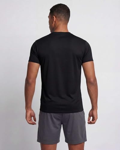 5 Pack Men's Dry Fit Workout T Shirts Crew Neck Athletic Gym Running Tees