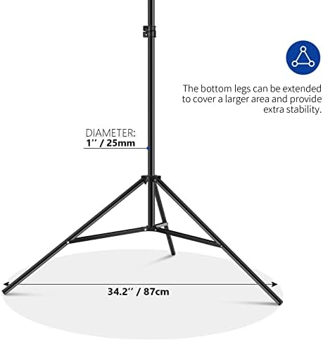 Neewer T-Shaped Background Backdrop Support Stand Kit, 8.5ft/2.6m Tall Adjustable Tripod Stand and 5ft/1.5m Wide Crossbars with 6 Spring Clamps and 1 Carrying Bag for Studio Photo Video Photography