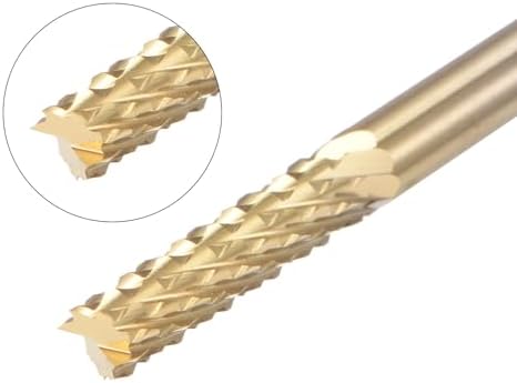 uxcell 10Pcs 3.175mm Titanium Coat Carbide End Mill Engraving Milling Cutter CNC Router Bits for PCB Machine, 1/8" Shank